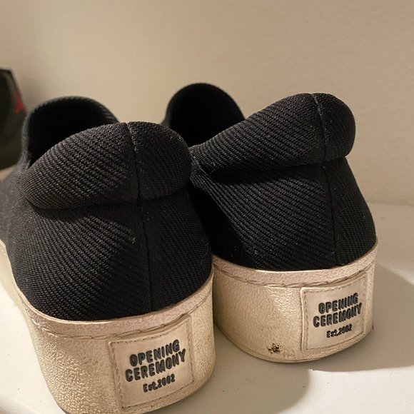 Opening Ceremony Black Platform Sneakers, Slip On - Picture 3 of 8